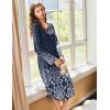 Ekouaer Nightgowns for Women Long Sleeve Nightgown Long Sleepwear Button Down Sleep Shirt Soft Night Gown S-4XL(Navy Floral)