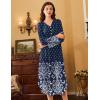 Ekouaer Nightgowns for Women Long Sleeve Nightgown Long Sleepwear Button Down Sleep Shirt Soft Night Gown S-4XL(Navy Floral)