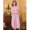 Ekouaer Nightgowns for Women Long Sleeve Nightgown Long Sleepwear Button Down Sleep Shirt Soft Night Gown S-4XL(Pink Floral)