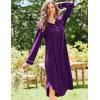 Ekouaer Nightgowns for Women Long Sleeve Nightgown Long Sleepwear Button Down Sleep Shirt Soft Night Gown S-4XL(Purple)