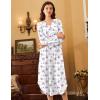 Ekouaer Nightgowns for Women Long Sleeve Nightgown Long Sleepwear Button Down Sleep Shirt Soft Night Gown S-4XL(Purple Floral)
