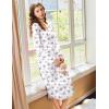 Ekouaer Nightgowns for Women Long Sleeve Nightgown Long Sleepwear Button Down Sleep Shirt Soft Night Gown S-4XL(Purple Floral)