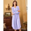 Ekouaer Nightgowns for Women Long Sleeve Nightgown Long Sleepwear Button Down Sleep Shirt Soft Night Gown S-4XL(Purple Flowers)