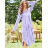 Ekouaer Nightgowns for Women Long Sleeve Nightgown Long Sleepwear Button Down Sleep Shirt Soft Night Gown S-4XL(Purple Flowers)