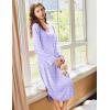 Ekouaer Nightgowns for Women Long Sleeve Nightgown Long Sleepwear Button Down Sleep Shirt Soft Night Gown S-4XL(Purple Flowers)