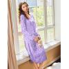 Ekouaer Nightgowns for Women Long Sleeve Nightgown Long Sleepwear Button Down Sleep Shirt Soft Night Gown S-4XL(Purple Stars)