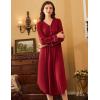 Ekouaer Nightgowns for Women Long Sleeve Nightgown Long Sleepwear Button Down Sleep Shirt Soft Night Gown S-4XL(Red)