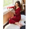 Ekouaer Nightgowns for Women Long Sleeve Nightgown Long Sleepwear Button Down Sleep Shirt Soft Night Gown S-4XL(Red)