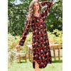 Ekouaer Nightgowns for Women Long Sleeve Nightgown Long Sleepwear Button Down Sleep Shirt Soft Night Gown S-4XL(Red Christmas)