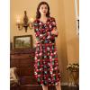 Ekouaer Nightgowns for Women Long Sleeve Nightgown Long Sleepwear Button Down Sleep Shirt Soft Night Gown S-4XL(Red Christmas)