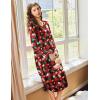 Ekouaer Nightgowns for Women Long Sleeve Nightgown Long Sleepwear Button Down Sleep Shirt Soft Night Gown S-4XL(Red Christmas)