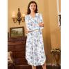 Ekouaer Nightgowns for Women Long Sleeve Nightgown Long Sleepwear Button Down Sleep Shirt Soft Night Gown S-4XL(White Flower)