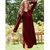 Ekouaer Nightgowns for Women Long Sleeve Nightgown Long Sleepwear Button Down Sleep Shirt Soft Night Gown S-4XL(Wine Red)