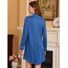 Ekouaer Nightgowns for Women Long Sleeve Nightshirt Button Down Sleepshirt Nightdress Boyfriend Sleepwear S-XXXL(Blue)
