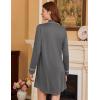 Ekouaer Nightgowns for Women Long Sleeve Nightshirt Button Down Sleepshirt Nightdress Boyfriend Sleepwear S-XXXL(Dark Grey)