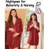 Ekouaer Nightgowns for Women Long Sleeve Nightshirt Button Down Sleepshirt Nightdress Boyfriend Sleepwear S-XXXL(Dark Red)