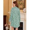 Ekouaer Nightgowns for Women Long Sleeve Nightshirt Button Down Sleepshirt Nightdress Boyfriend Sleepwear S-XXXL(Floral Light Green)