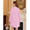 Ekouaer Nightgowns for Women Long Sleeve Nightshirt Button Down Sleepshirt Nightdress Boyfriend Sleepwear S-XXXL(Floral Pink)