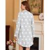 Ekouaer Nightgowns for Women Long Sleeve Nightshirt Button Down Sleepshirt Nightdress Boyfriend Sleepwear S-XXXL(Grey White Star)