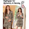 Ekouaer Nightgowns for Women Long Sleeve Nightshirt Button Down Sleepshirt Nightdress Boyfriend Sleepwear S-XXXL(Leopard)