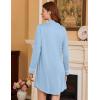 Ekouaer Nightgowns for Women Long Sleeve Nightshirt Button Down Sleepshirt Nightdress Boyfriend Sleepwear S-XXXL(Light Blue)