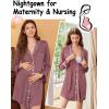 Ekouaer Nightgowns for Women Long Sleeve Nightshirt Button Down Sleepshirt Nightdress Boyfriend Sleepwear S-XXXL(Pink)