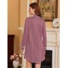 Ekouaer Nightgowns for Women Long Sleeve Nightshirt Button Down Sleepshirt Nightdress Boyfriend Sleepwear S-XXXL(Pink)