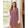 Ekouaer Nightgowns for Women Long Sleeve Nightshirt Button Down Sleepshirt Nightdress Boyfriend Sleepwear S-XXXL(Pink)