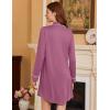 Ekouaer Nightgowns for Women Long Sleeve Nightshirt Button Down Sleepshirt Nightdress Boyfriend Sleepwear S-XXXL(Purple)