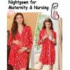 Ekouaer Nightgowns for Women Long Sleeve Nightshirt Button Down Sleepshirt Nightdress Boyfriend Sleepwear S-XXXL(Red Christmas)
