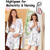 Ekouaer Nightgowns for Women Long Sleeve Nightshirt Button Down Sleepshirt Nightdress Boyfriend Sleepwear S-XXXL(White Purple Floral)