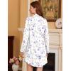 Ekouaer Nightgowns for Women Long Sleeve Nightshirt Button Down Sleepshirt Nightdress Boyfriend Sleepwear S-XXXL(White Purple Floral)