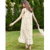 Ekouaer Nightgowns for Women Long Sleeveless Night Gown Victorian Nightdress Button Sleepshirt Soft Sleepwear S-XXXL(Beige Floral)