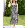 Ekouaer Nightgowns for Women Long Sleeveless Night Gown Victorian Nightdress Button Sleepshirt Soft Sleepwear S-XXXL(Black Floral)