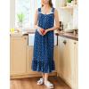 Ekouaer Nightgowns for Women Long Sleeveless Night Gown Victorian Nightdress Button Sleepshirt Soft Sleepwear S-XXXL(Blue Dog Paw)