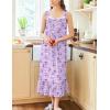 Ekouaer Nightgowns for Women Long Sleeveless Night Gown Victorian Nightdress Button Sleepshirt Soft Sleepwear S-XXXL(Dark Purple Floral)