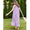 Ekouaer Nightgowns for Women Long Sleeveless Night Gown Victorian Nightdress Button Sleepshirt Soft Sleepwear S-XXXL(Dark Purple Floral)