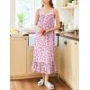Ekouaer Nightgowns for Women Long Sleeveless Night Gown Victorian Nightdress Button Sleepshirt Soft Sleepwear S-XXXL(Floral Pink)
