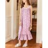 Ekouaer Nightgowns for Women Long Sleeveless Night Gown Victorian Nightdress Button Sleepshirt Soft Sleepwear S-XXXL(Floral Pink)