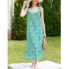 Ekouaer Nightgowns for Women Long Sleeveless Night Gown Victorian Nightdress Button Sleepshirt Soft Sleepwear S-XXXL(Green Floral)