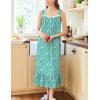 Ekouaer Nightgowns for Women Long Sleeveless Night Gown Victorian Nightdress Button Sleepshirt Soft Sleepwear S-XXXL(Green Floral)