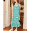 Ekouaer Nightgowns for Women Long Sleeveless Night Gown Victorian Nightdress Button Sleepshirt Soft Sleepwear S-XXXL(Green Floral)