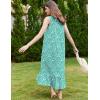 Ekouaer Nightgowns for Women Long Sleeveless Night Gown Victorian Nightdress Button Sleepshirt Soft Sleepwear S-XXXL(Green Floral)