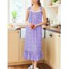 Ekouaer Nightgowns for Women Long Sleeveless Night Gown Victorian Nightdress Button Sleepshirt Soft Sleepwear S-XXXL(Purple Dots)