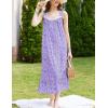 Ekouaer Nightgowns for Women Long Sleeveless Night Gown Victorian Nightdress Button Sleepshirt Soft Sleepwear S-XXXL(Purple Dots)