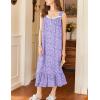 Ekouaer Nightgowns for Women Long Sleeveless Night Gown Victorian Nightdress Button Sleepshirt Soft Sleepwear S-XXXL(Purple Dots)