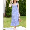 Ekouaer Nightgowns for Women Long Sleeveless Night Gown Victorian Nightdress Button Sleepshirt Soft Sleepwear S-XXXL(White Bird)