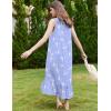 Ekouaer Nightgowns for Women Long Sleeveless Night Gown Victorian Nightdress Button Sleepshirt Soft Sleepwear S-XXXL(White Bird)