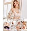 Ekouaer Nursing Bras for Breastfeeding Ribbed, Seamless Ultra Comfort Maternity Bralette Wireless Pregnancy Sleep Bra(Cream Maple Sugar)