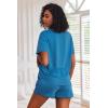 Ekouaer Pajamas Set for Women Short Sleeve Lounge Set 2 Piece Loungewear PJs Soft Cute Lightweight Sleepwear(Blue)